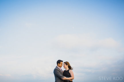 evanston beach engagement photo